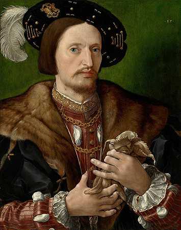绅士肖像`Portrait Of A Gentleman (c. 1530) by Jan Gossaert