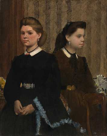 贝莱利姐妹（乔瓦娜和朱丽安娜·贝莱利）`The Bellelli Sisters (Giovanna and Giuliana Bellelli) (1865~1866) by Edgar Degas