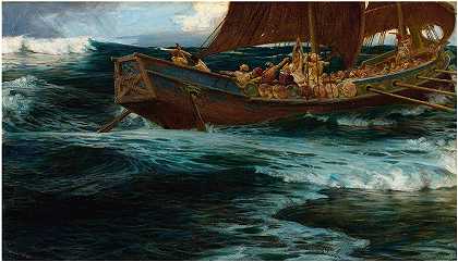 海神之怒`The Wrath Of The Sea God by Herbert James Draper