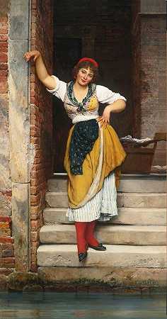 尼内塔`Ninetta (1887) by Eugen von Blaas