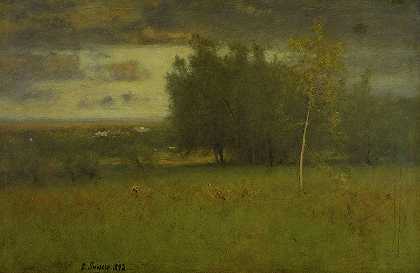 阴郁的日子里山谷`The Valley on a Gloomy Day by George Inness