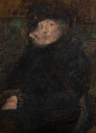 安娜·金兹伯格肖像`Portrait of Anna Ginzberg (1900) by Olga Boznanska