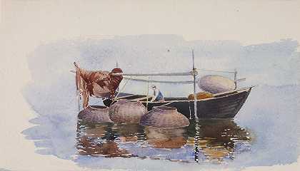 无标题渔船`Untitled–Fishing Boat (ca. 1900) by George Elbert Burr