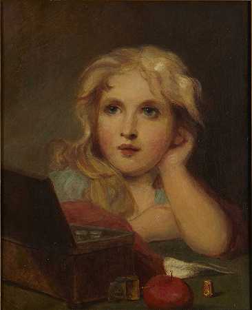 儿童肖像`Portrait of a Child (1866) by Thomas Sully
