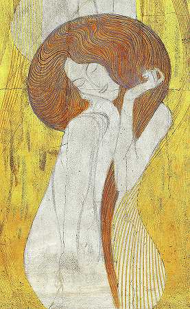缪斯，贝多芬雕带`Muse, Beethoven Frieze by Gustav Klimt
