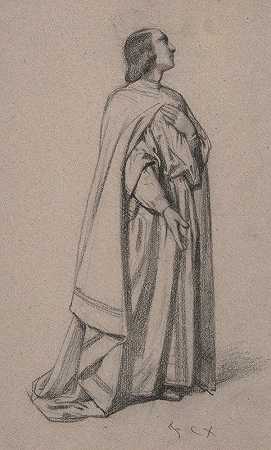 穿着长袍的人的站像`Standing Figure of a Robed Man by François-Claudius Compte-Calix