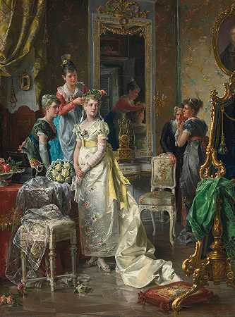 给新娘穿衣服`Dressing The Bride by Carl Herpfer