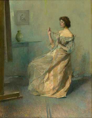 项链`The Necklace (ca. 1907) by Thomas Wilmer Dewing