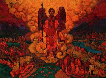 最后的天使，1912年`The Last Angel, 1912 by Nicholas Roerich