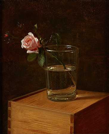 玻璃玫瑰`Rose im Glas (1849) by Franz Krüger
