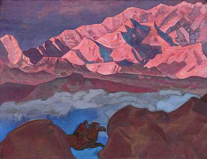 《匆匆忙忙》1924`He Who Hastens, 1924 by Nicholas Roerich