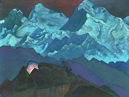 火之花，1924年`Fire Blossom, 1924 by Nicholas Roerich