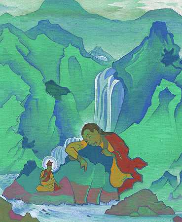 莲花生，1924年`Padmasambhava, 1924 by Nicholas Roerich