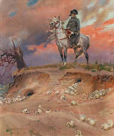 拿破仑在战场上`Napoleon auf dem Schlachtfeld by Wojciech Kossak