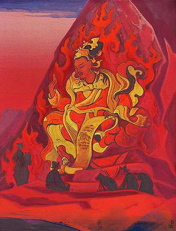里格登·贾波，香巴拉之王`Rigden Djapo, Lord of Shambhala by Nicholas Roerich