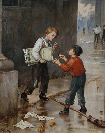 祝你好运`Luck In A Moment (1874) by Augustus Edwin Mulready