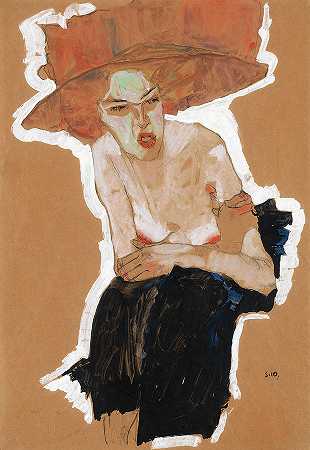 轻蔑的女人格特鲁德·席勒`The Scornful Woman, Gertrude Schiele by Egon Schiele