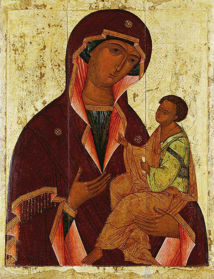 霍德吉特里亚神之母格鲁津斯卡亚`The Hodegetria Mother of God Gruzinskaya by Russian Icon