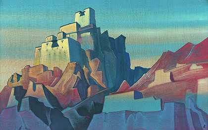 拉达克城堡，1933年`Castle in Ladakh, 1933 by Nicholas Roerich