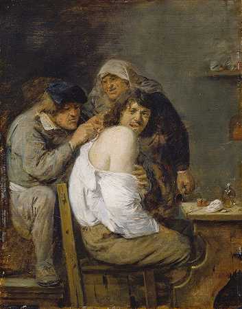 背部手术`The Back Operation (ca. 1636) by Adriaen Brouwer