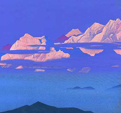 喜马拉雅山`Himalayas, Kangchenjunga by Nicholas Roerich