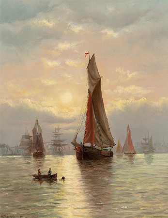 港口景象`Harbor Scene by William Torgerson