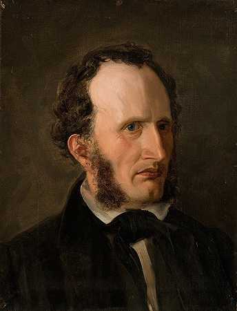艺术家兄弟哈拉尔德的肖像。`Portrett av kunstnerens bror Harald (1859) by Amaldus Nielsen
