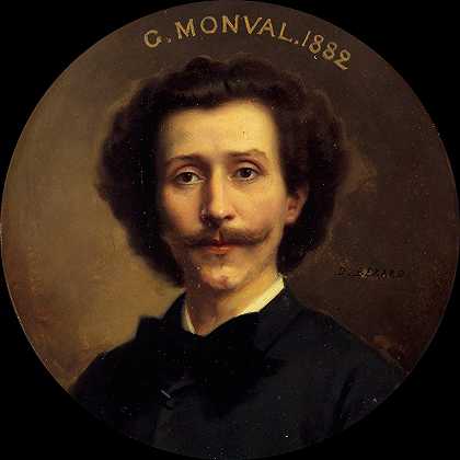 乔治·蒙瓦尔肖像（1845-1910），法国喜剧档案馆员。`Portrait de Georges Monval (1845~1910), archiviste~bibliothécaire de la Comédie~Française. (1883) by Daniel Bérard