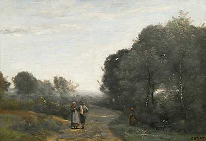 查维尔，春天的早晨`Chaville, Le Matin Au Printemps by Jean-Baptiste-Camille Corot