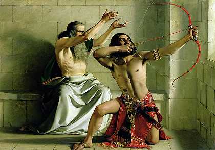 约阿什射出拯救之箭，1844年`Joash Shooting the Arrow of Deliverance, 1844 by William Dyce