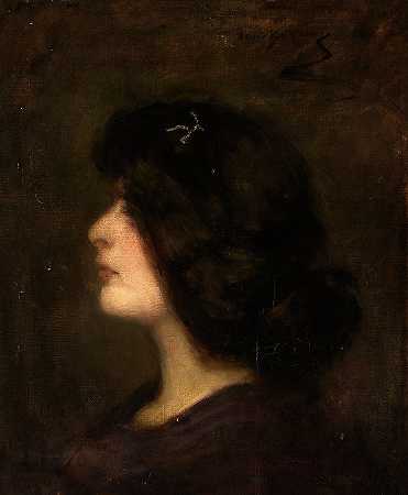劳拉十五岁`Laura at Fifteen (1894) by Alice Pike Barney
