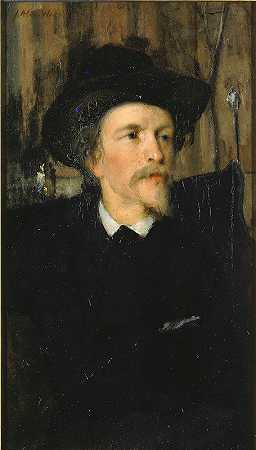 怀亚特·伊顿肖像`Portrait of Wyatt Eaton (ca. 1878) by Julian Alden Weir