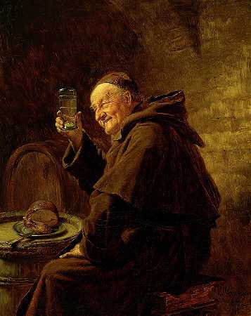 葡萄酒测试，1886年`Wine Testing, 1886 by Eduard von Grutzner