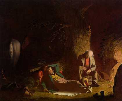 迟到的旅行者`The Belated Wayfarers (1856) by George Caleb Bingham