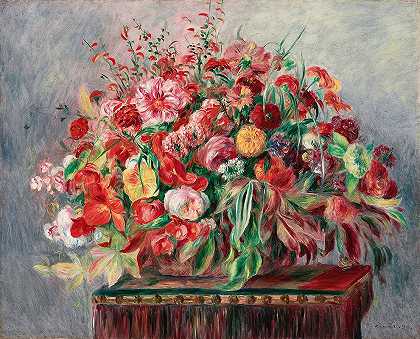 花篮`Corbeille de fleurs (1890) by Pierre-Auguste Renoir