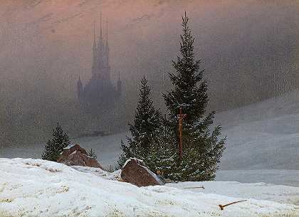 《冬季风景》，约1811年`Winter Landscape, c. 1811 by Caspar David Friedrich