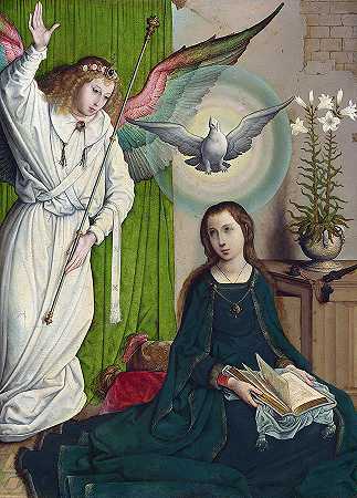 《通告》，1508-1519年`The Annunciation, 1508-1519 by Juan de Flandes