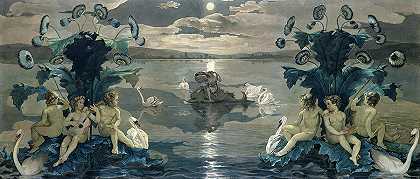 阿里昂的海上之旅`Arion\’s Sea Journey by Philipp Otto Runge