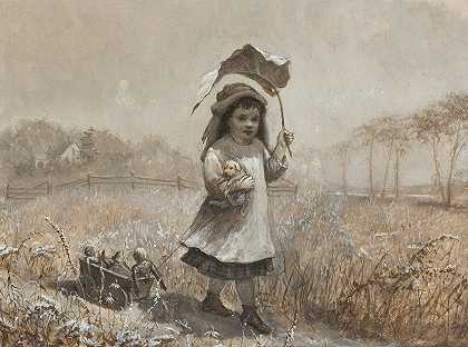 家族诞生`Family Outing (1890) by Jennie Augusta Brownscombe