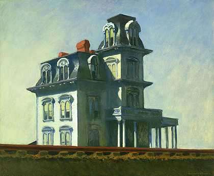 铁路旁的房子，1925年`The House by the Railroad, 1925 by Edward Hopper