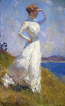 《阳光》，约1909年`Sunlight, c. 1909 by Frank Weston Benson