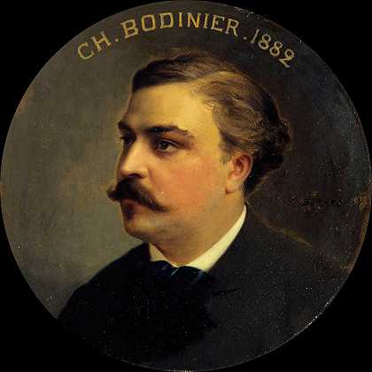 查尔斯·博迪尼尔肖像（1844-1911），法国喜剧收银员。`Portrait de Charles Bodinier (1844~1911), caissier de la Comédie~Française. (1883) by Daniel Bérard