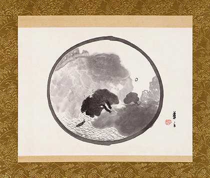 大正时代的恩索风景画挂卷`Landscape in Enso, Hanging Scroll, Taisho era by Tsuji Kako