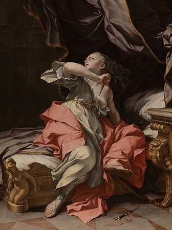 卢克雷蒂亚之死`The Death of Lucretia (circa 1735 ~ 1737) by Ludovico Mazzanti