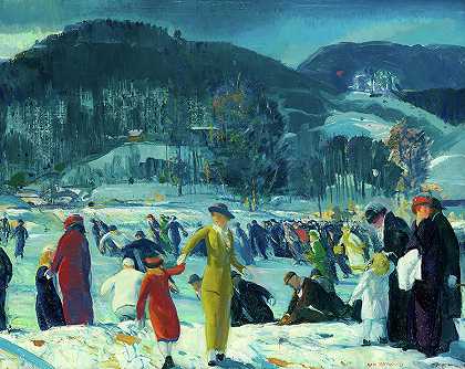 《冬天的爱》，1914年`Love of Winter, 1914 by George Bellows