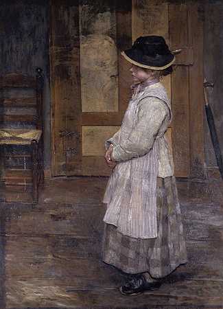 在门口`At the door (1885) by Fritz von Uhde