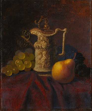 水壶和水果的静物画`Still Life with Ewer and Fruit by Carducius Plantagenet Ream