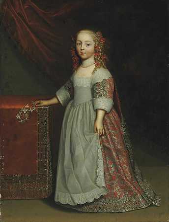 一个女孩的肖像`Portrait Of A Girl by Charles Beaubrun