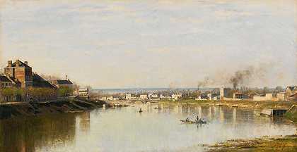 圣丹尼斯前的塞纳河`La Seine Devant Saint~Denis by Stanislas Lépine