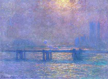 查令十字桥，泰晤士河，1903年`Charing Cross Bridge, Thames, 1903 by Claude Monet
